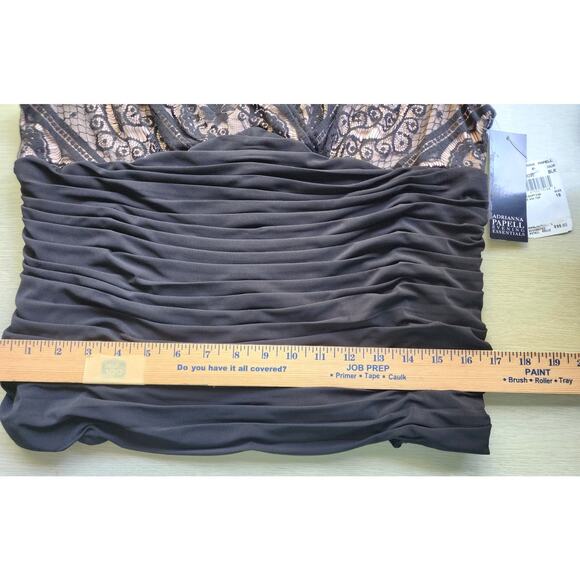 BLOUSE/TOP-ADRIANNA PAPELL Evening Essentials-Lace-Low Cut-Waist Length-16 - Picture 13 of 14